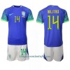 Conjunto (Camiseta+Pantalón Corto) Brasil Eder Militao 14 Segunda Equipación Mundial 2022 - Niño